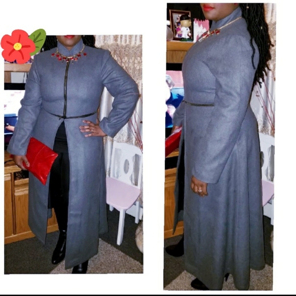 Elegant Long Sleeve Wool Coat - Picture 1 of 1